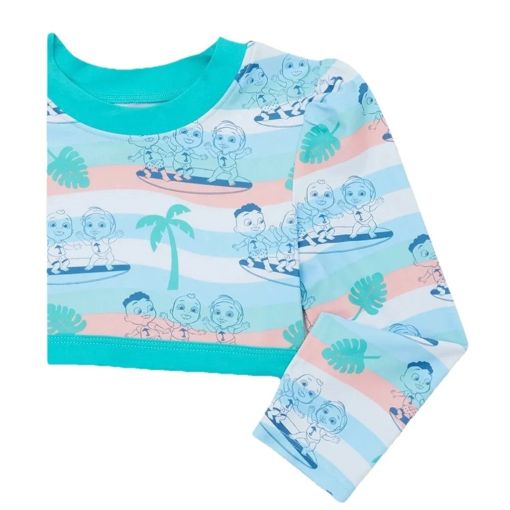 Cocomelon 2-piece Long‎ Sleeve Rashguard swimsuit Swim lessons UPF 50+  3T